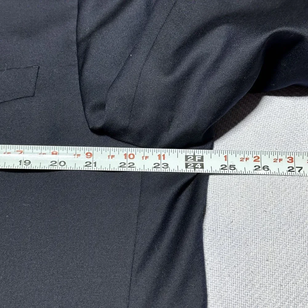 Joseph Abboud Loro Piano Wool‎ Dark Navy Two Button Blazer Jacket Men's Size 48R - Picture 11 of 16